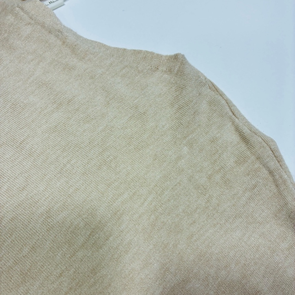 Vila Milano Womens Beige Knit Sweater Size Medium Long Sleeve Textured Chevron - Picture 9 of 11